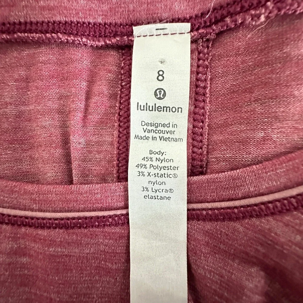 Lululemon Sweat Embrace Long Sleeve Top Size 8 Heathered Misty Merlot